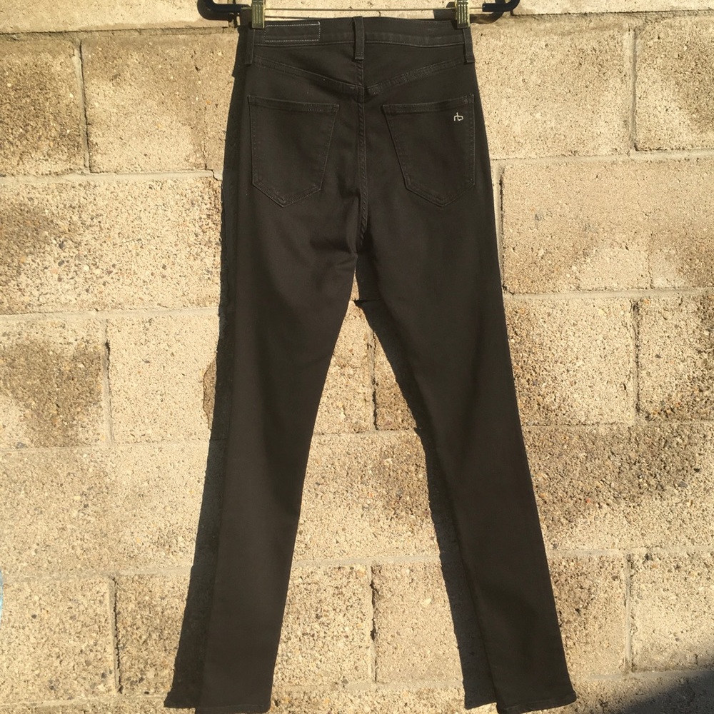rag & bone Black Skinny Jeans with Side Stud Detailing - Picture 5 of 7
